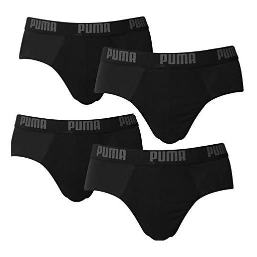 Puma basic - slip da uomo, confezione da 4 pezzi, uomo, 4 x nero, s