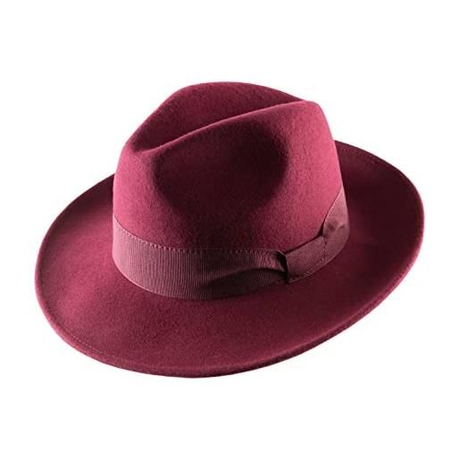 Classic Italy - cappello fedora feltro ripiegabile idrorepellente fedora - size 60 cm - noir