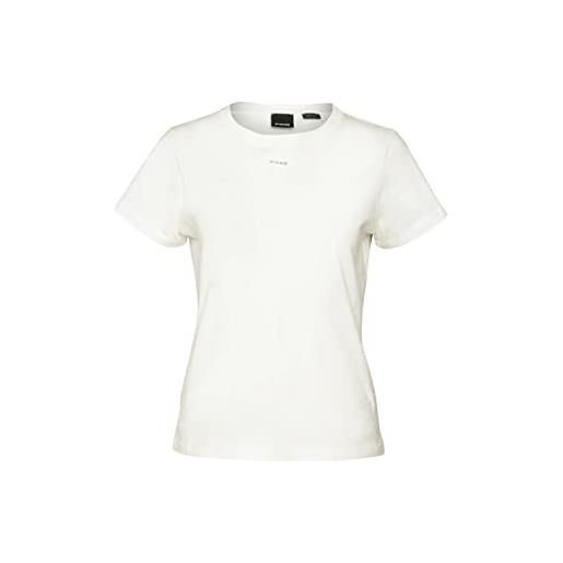 Pinko basico t-shirt jersey cotone, z14_bianco seta, xs donna