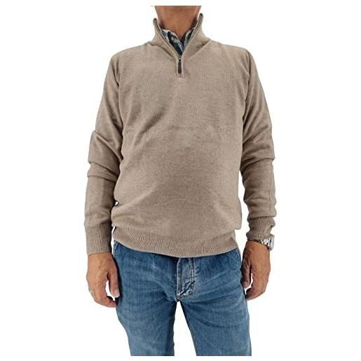 STILL maglia maglione uomo lana cachemire camicia regular inverno girocollo mezza zip cardigan j1781 xl beige