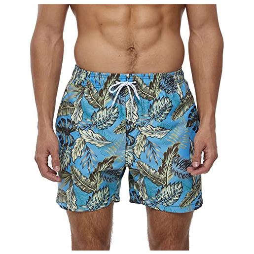 Generic costume da bagno uomo 3d stampato beach board shorts swim trunks con retina traspirabile tasche laterali tessuto premium comodo leggero asciugatura rapida per vacanze al mare(fenicottero blu )-5xl