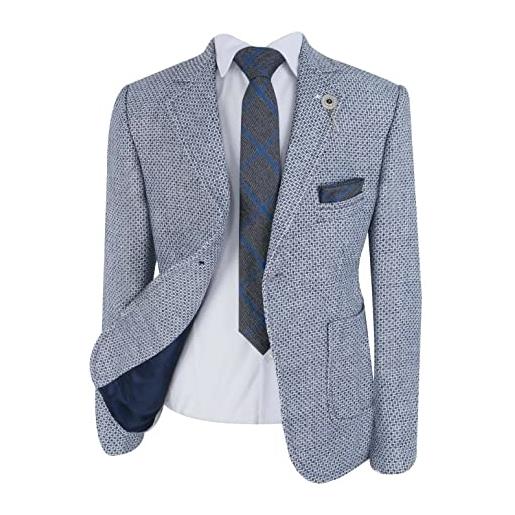 SIRRI giacca formale da ragazzo con trama monopetto slim fit giacca elegante casual casual, grigio chiaro, 10 anni