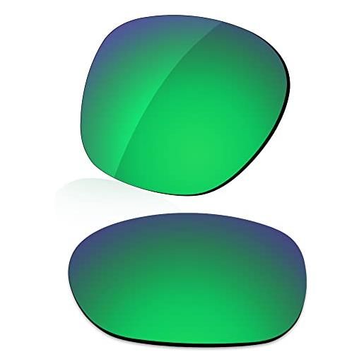 LenzReborn lente polarizzata di ricambio per occhiali da sole oakley manorburn oo9479-56mm - altre opzioni, verde prato - polarizzato a specchio, taglia unica