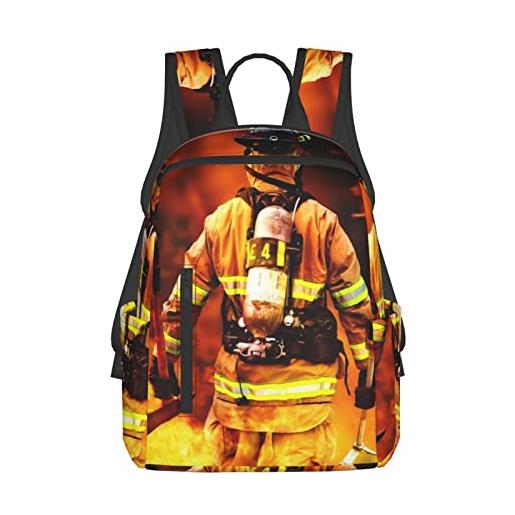 MEPED pompiere pompiere stampa fiamma adolescenti durevole leggero viaggio scuola zaino per ragazze ragazzi studente bookbag, fiamma del vigile del fuoco, taglia unica