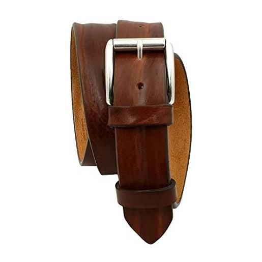 ESPERANTO cintura in cuoio di toro 4cm, bottalato e stropicciato (3 varianti colore) (taglia 50-115 cm -girovita 100 cm, miele)