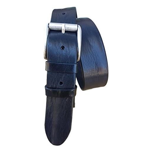 ESPERANTO cintura in cuoio di toro 4cm, bottalato e stropicciato (3 varianti colore) (taglia 50-115 cm -girovita 100 cm, moro)