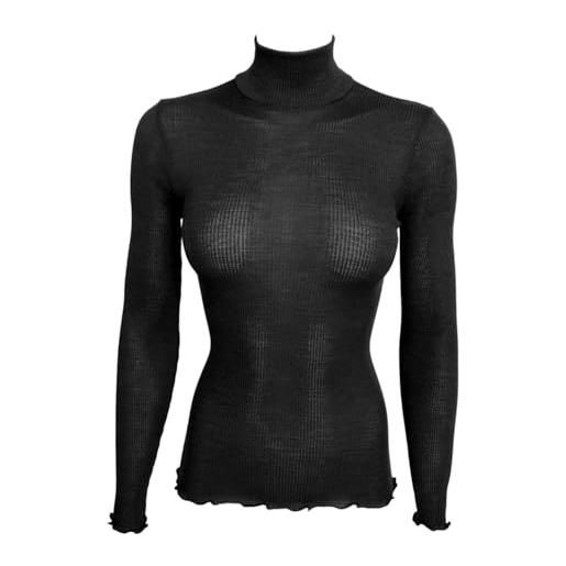Oscalito 3429-20 women's black wool long sleeve top xlarge