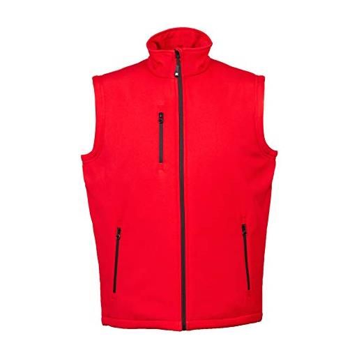 JRC 993934 vipiteno gilet in soft shell da uomo impermeabile misto poliestere chiusura con zip tasche rosso (m)