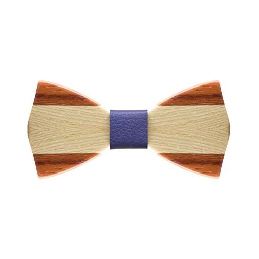 InLegnoWoodDesign papillon in legno di frassino e padouk accessori moda cerimonia mod. Duple (blu)