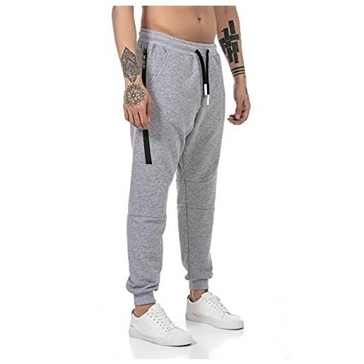 Redbridge pantalone da tuta uomo joggers sweat-pants basic cotone grigio m