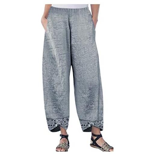 XTBFOOJ pantalone estivo donna gonna lunga pantaloni snellenti pantalone estivo donna canotte donna estive pantaloni larghi donna estivi pantaloni larghi donna estivi a righe 6-bianco 4xl