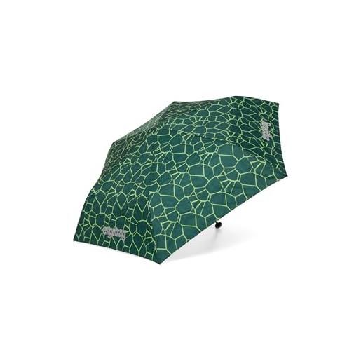 ergobag ombrello per bambini, ultraleggero e piccolo, con tasca, ø 90 cm, motivo: orso fiorito, viola