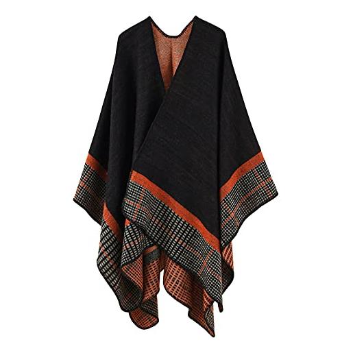 FEOYA scialli da donna sciarpa in maglia avvolgente coperta in pashmine moda nappe morbido donne poncho capes sciarpa per autunno inverno caldo 160 * 130 cm
