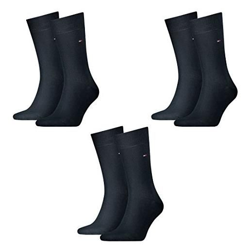 Tommy Hilfiger - confezione da 6 paia di calze da uomo classiche casual business, colore nero - 39/42 - 6 paia, 322 dark navy