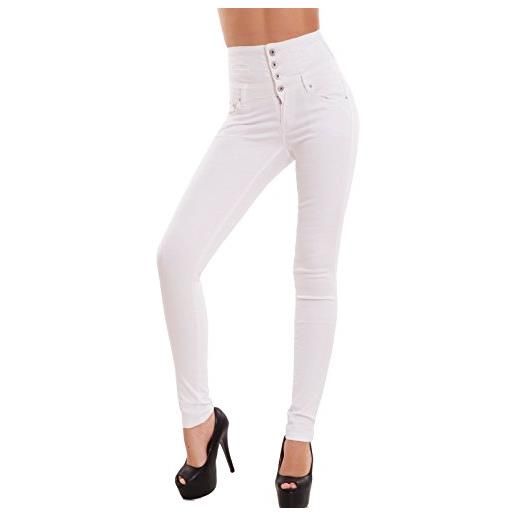 Toocool - jeans donna pantaloni skinny vita alta sigaretta colorati elastici nuovi m5342 [xl, m6617 blu]