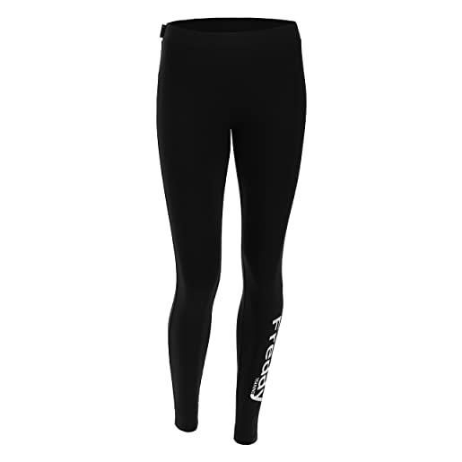FREDDY - leggings 7/8 con stampa lucida training a fondo gamba, nero, small