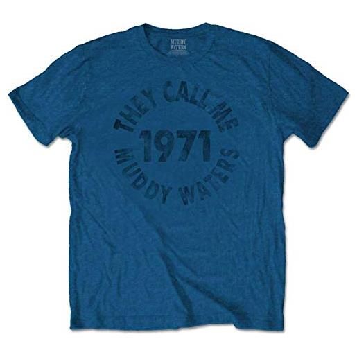 Muddy Waters they call me. T-shirt, blu (blue blue), medium uomo