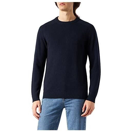 SELECTED HOMME WHITE slhnewcoban lambs wool crew neck w maglione, sky captain/dettaglio: kelp, l uomo