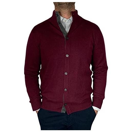 STILL maglia maglione cardigan con bottoni uomo lana cachemire camicia regular inverno girocollo scollo a v j1783 l grigio antracite