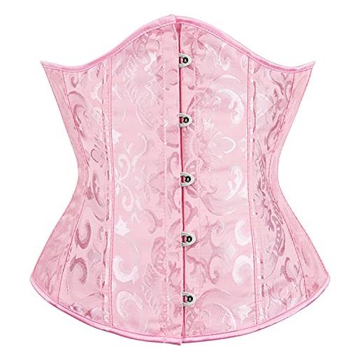 SxyBox donna burlesque underbust corsetto corsetti waist trainer bustino body shaper del raso di cincher della vita con g-string