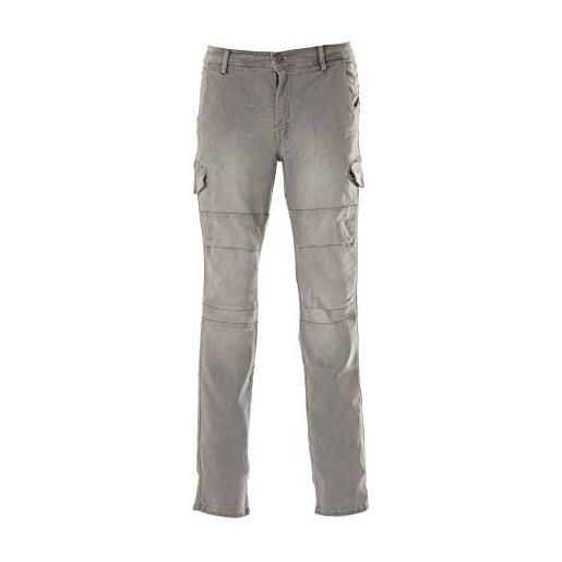 JRC 991621 jeans austin man pantalone da uomo multitasche elasticizzato misto cotone poliestere elastici in vita grigio (3xl)