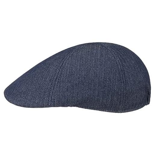 LIPODO coppola con fodera in pile uomo - cotton cap cappello piatto visiera, estate/inverno - l (59-60 cm) denim