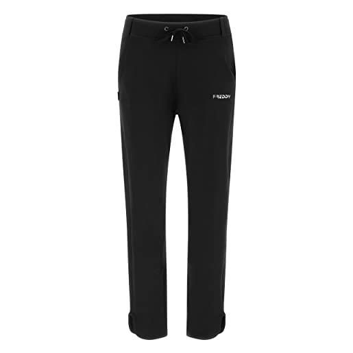 FREDDY - pantaloni sportivi elasticizzati slim fit con spacchetti, donna, nero, extra small