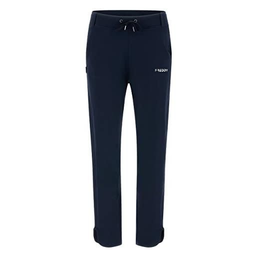 FREDDY - pantaloni sportivi elasticizzati slim fit con spacchetti, donna, blu, large