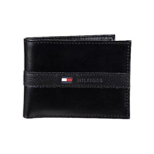 Tommy Hilfiger sw-31tl22x062-blk accessori da viaggio-portafoglio bi-fold, sottile nero, taglia unica uomo