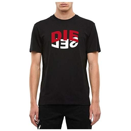 Diesel t-diegos-n22 a00828 t-shirt manica corta da uno nera con logo (l)
