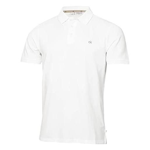 Calvin Klein camicia da uomo pianeta amichevole umidità wicking superpolo, bianco, m