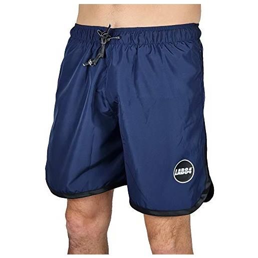 Lab84 pantaloncini corti costume shorts da mare sport shm1004black navy 4039b (medium)