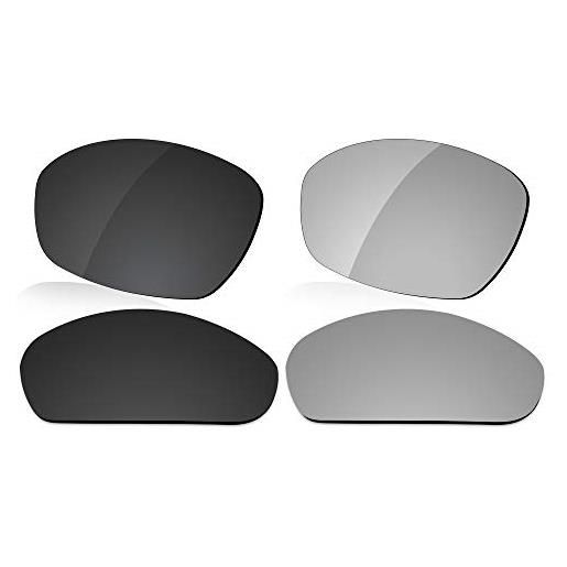 LenzReborn sostituzione lente polarizzata per occhiali da sole oakley juliet - altre opzioni, nero scuro + grigio argento, taglia unica