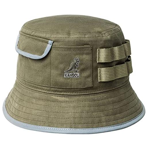 Kangol cappello in cotone waxed utility bucket da pescatore estivo xl (60-61 cm) - nero