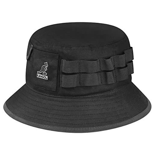 Kangol cappello in cotone waxed utility bucket da pescatore estivo l (58-59 cm) - nero