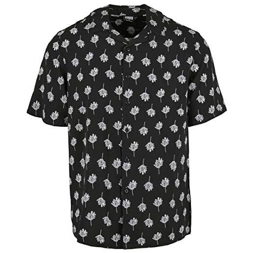 Urban Classics viscose resort shirt camicia, black blossom, xxl uomo