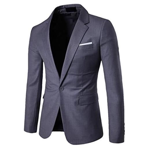 Bollrllr business formale mens blazers plus size ufficio casual azzurro capispalla grigio scuro l