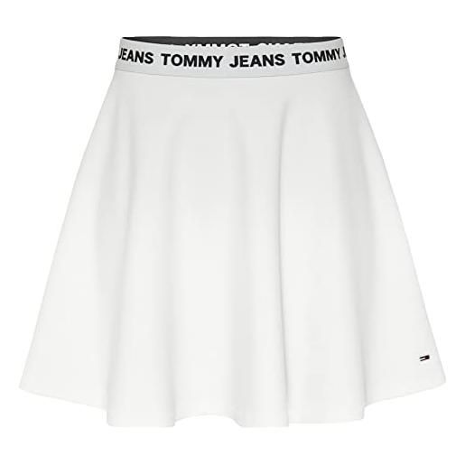 Tommy Hilfiger tommy jeans minigonna donna logo circle xs, bianco
