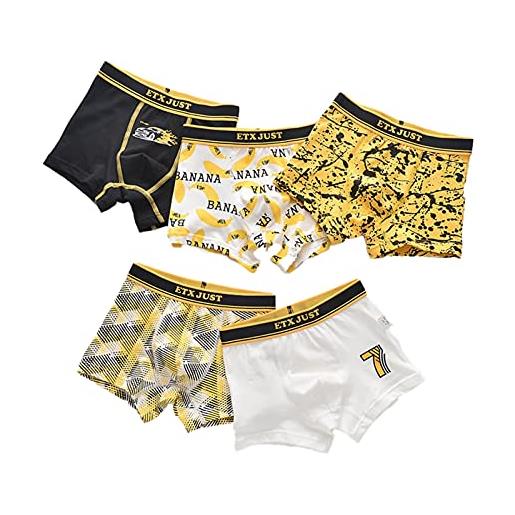 YCDZ boxer intimo mutande cotone bambino, boxer ragazzi pantaloni intimo puro cotone confezione da 5, biancheria intima taglia 3-16 anni (# - p, 9-10 anni)