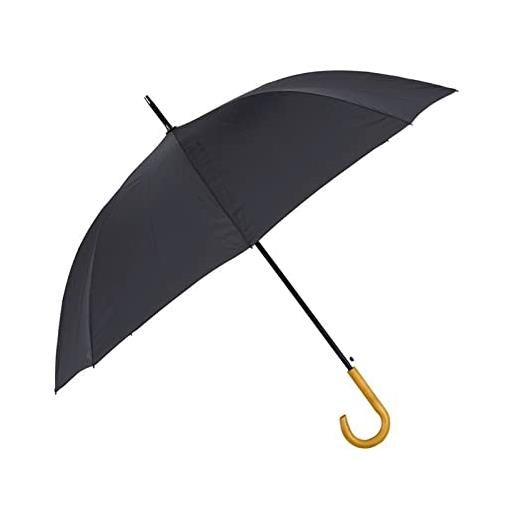 VIRSUS 1 ombrello lungo e resistente 8 stecche 9514 di colore grigio e manico in legno, aste e struttura in fibra rinforzata antivento pioggia inverno