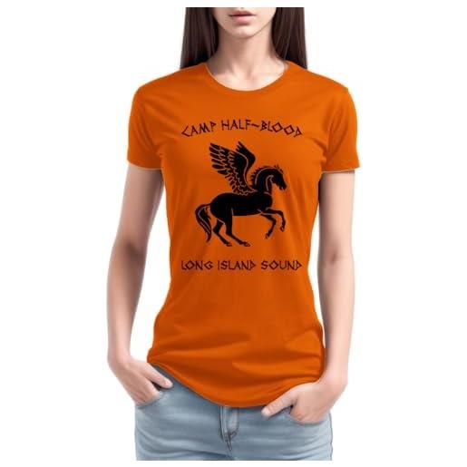 FANTA UNIVERSE FOR WIZARDS AND OTAKU training camp greece - t-shirt donna - 100% cotone (xl, arancione)