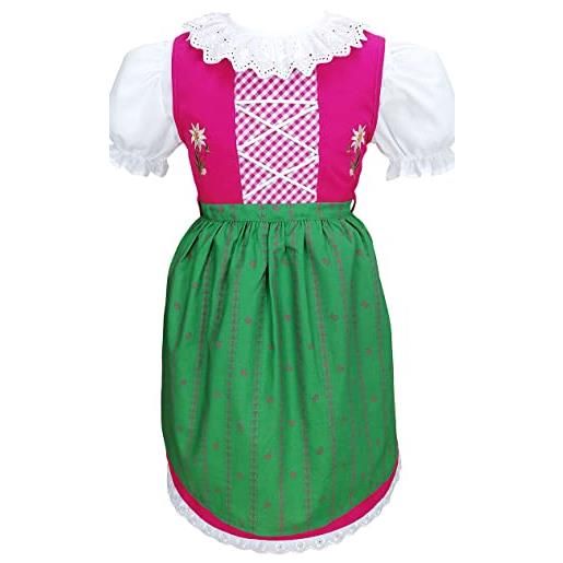 Schrammel - abito - a quadri - ragazza verde grün-pink