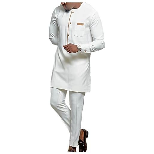 CRITOR camicia africana a manica lunga e pantaloni per uomini ankara a 2 pezzi set di dashiki maschi tradizionale