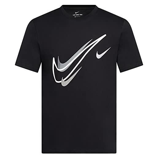 Nike maglietta da uomo t-shirt da uomo con logo swoosh t-shirt classica a maniche corte bianca dq3944 100 nuovo, nero , xl