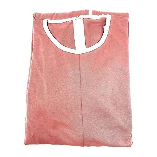 BIP BIP pigiama sanitario o tutone unisex per degenti puro cotone anallergico con cerniera posteriore art. 10sanu (rosa cameo, m)