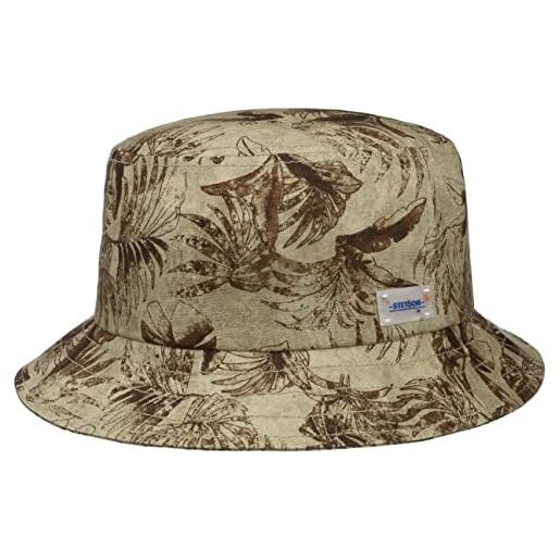 Stetson cappello in lino vilco bucket donna/uomo - made the eu estivo di tessuto da sole primavera/estate - m (56-57 cm) kaki