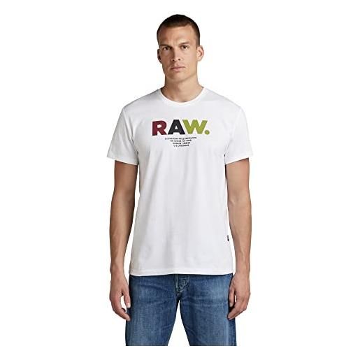 G-STAR RAW men's multi colored raw. T-shirt, bianco (white d22208-336-110), l
