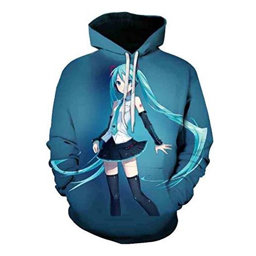 WANHONGYUE anime vocaloid hatsune miku hoodie felpe con cappuccio cosplay costume 3d stampare hooded pullover sweatshirt maglione 791/24 s