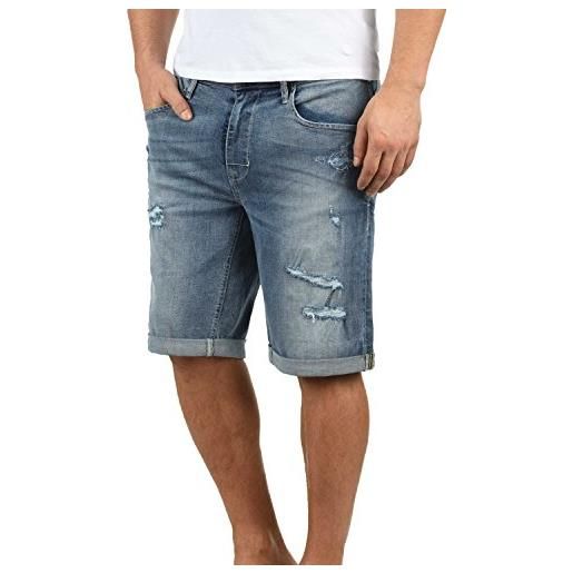 b BLEND blend deniz pantaloncini di jeans shorts bermuda da uomo elasticizzato regular- fit, taglia: xl, colore: denim middleblue (76201)