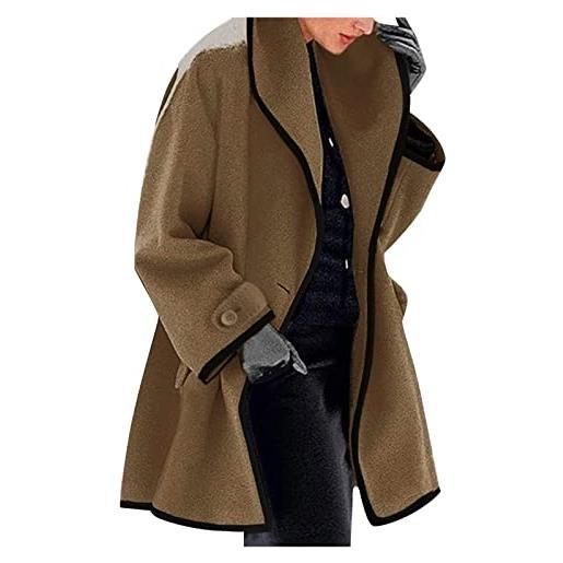 Superdry lalaluka cappotto da donna con cuciture a bottone, a maniche lunghe, giacca invernale con cappuccio, marrone, xxl